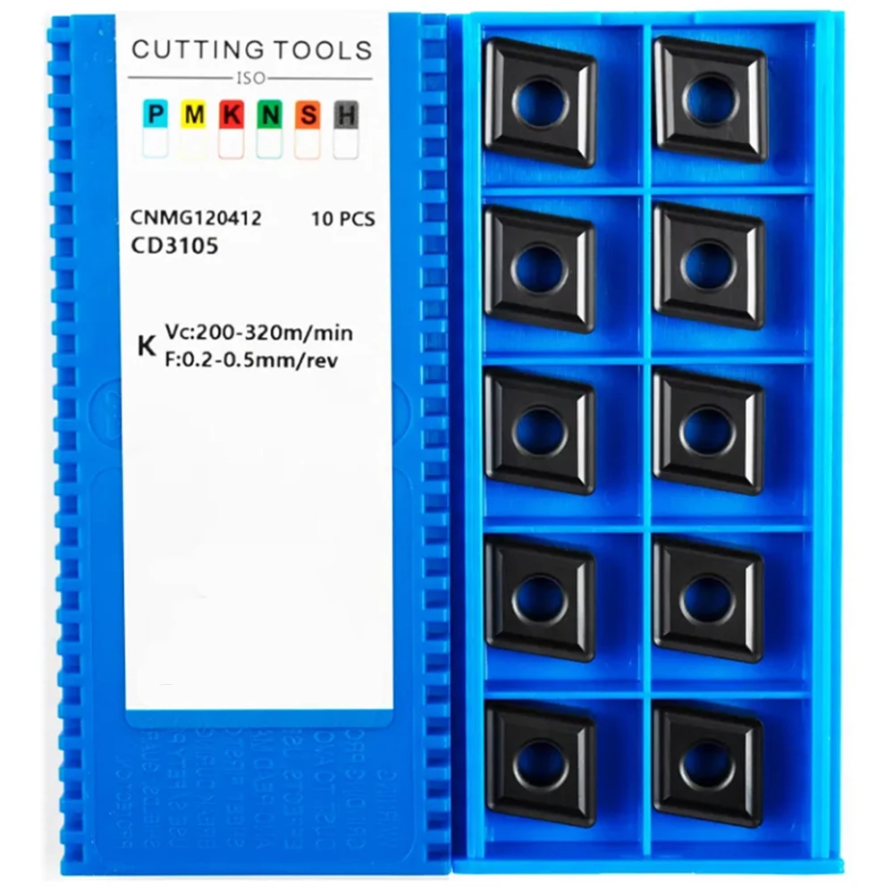 AMJ CNMG120408 Square Indexable Carbide Tungsten Coated HRC45 Cutting Inserts for CNC Lathe Turning in Cast Iron