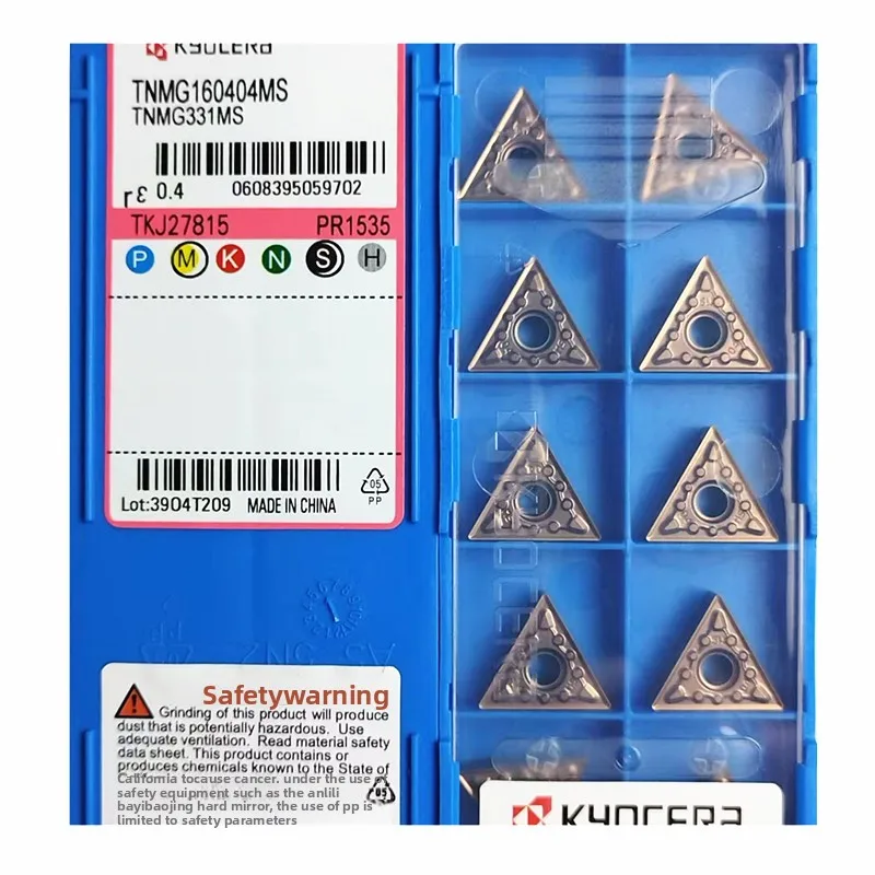 External Cylindrical Triangular Stainless Steel Turning Inserts TNMG160408MS/TNMG160412MS for Titanium Alloys High-Temperature