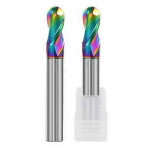 55 Seven-Color AlTin Coated Carbide 2 Flutes Double-Edged CNC Ball Cutter Extended Milling Special ODM