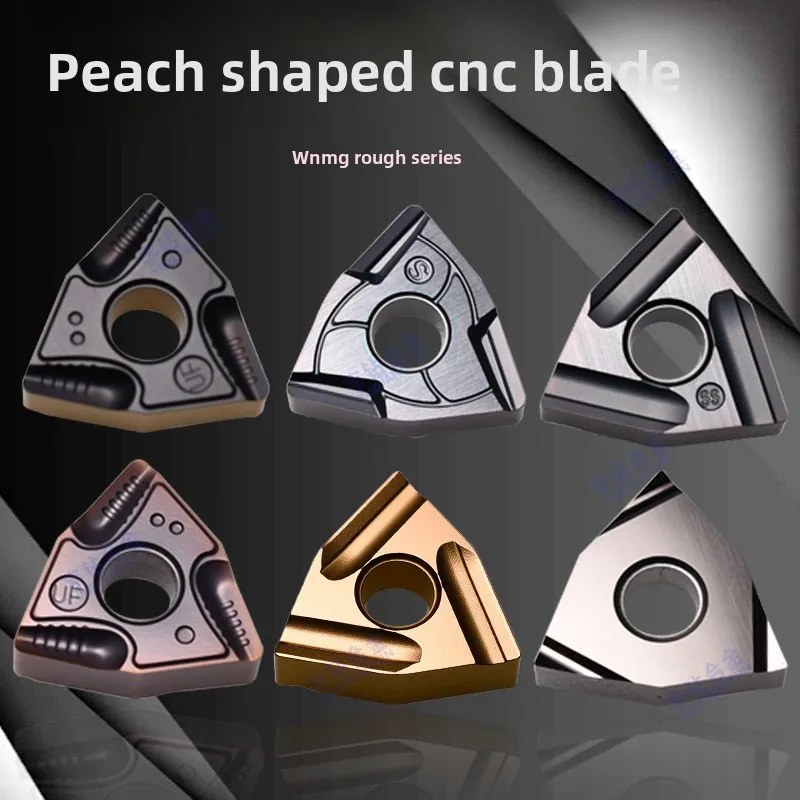 Two-color Peach-shaped Knife Grain External Circular Groove Rough Turning CNC Alloy Turning Blade WNMG080408R-S 080404L-UF Made